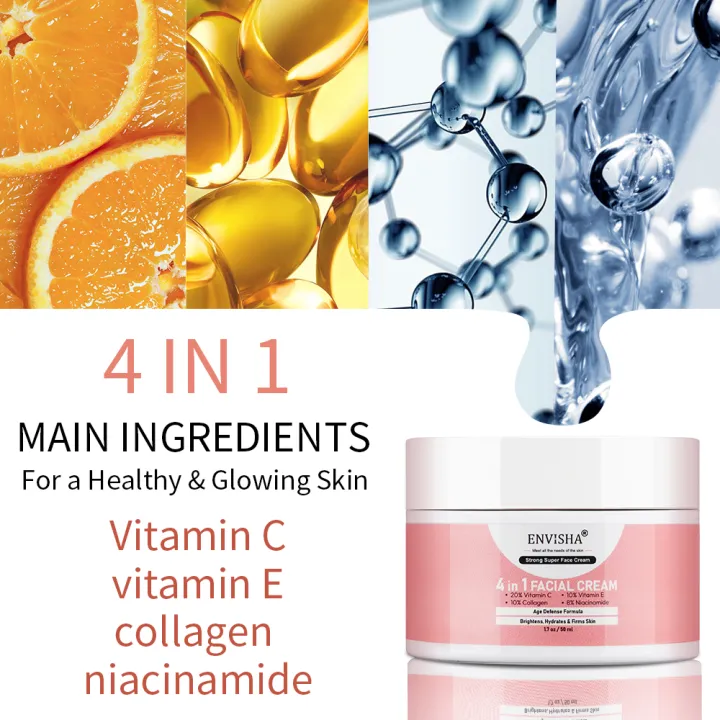 4in1 Facial Cream with Niacinamide, Vitamin C & E, and Collagen - Image 2